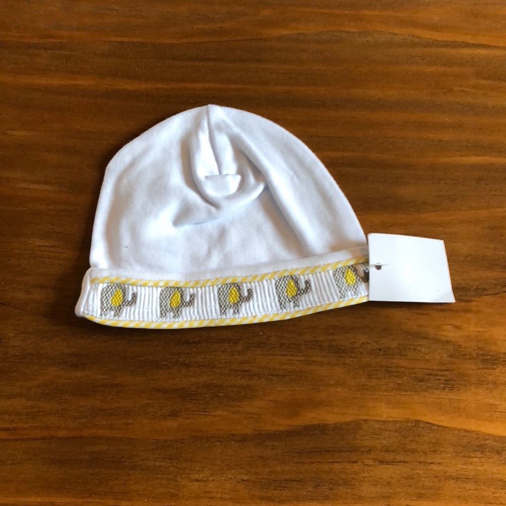 Smocked elephant baby cap